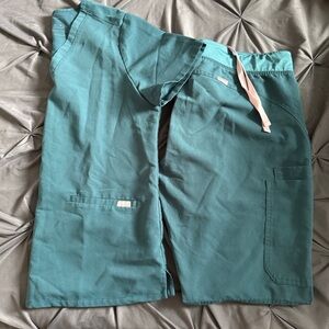 Teal Women’s Figs Cargo Pants and Top